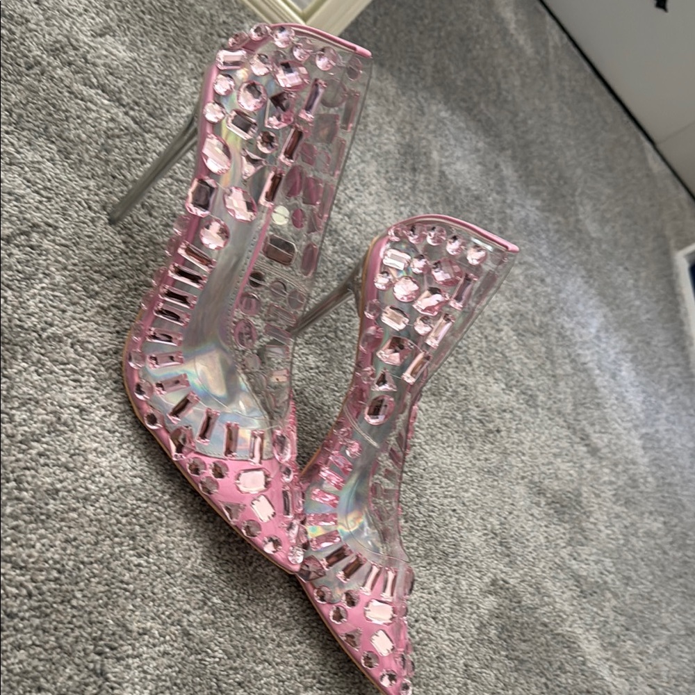 Pink Azalea Wang Rhinestone Heels